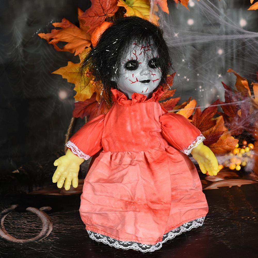 Halloween Animated Hanging Walking Props Ghost Doll Laughing Sound Control Decor