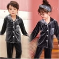 thumbnail image 2 of Conjunto de Pijamas de terciopelo Coral para niños y niñas, ropa de dormir cálida de franela de manga larga, de invierno, para Navidad y Año Nuevo, 2 of 4