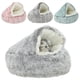 thumbnail image 2 of Nuevo 2 en 1 cueva con capucha invierno gato caliente cama para perros redondo suave largo Casa de perro de felpa cama para perros pequeños perrera gatos nido para mascotas, 2 of 4