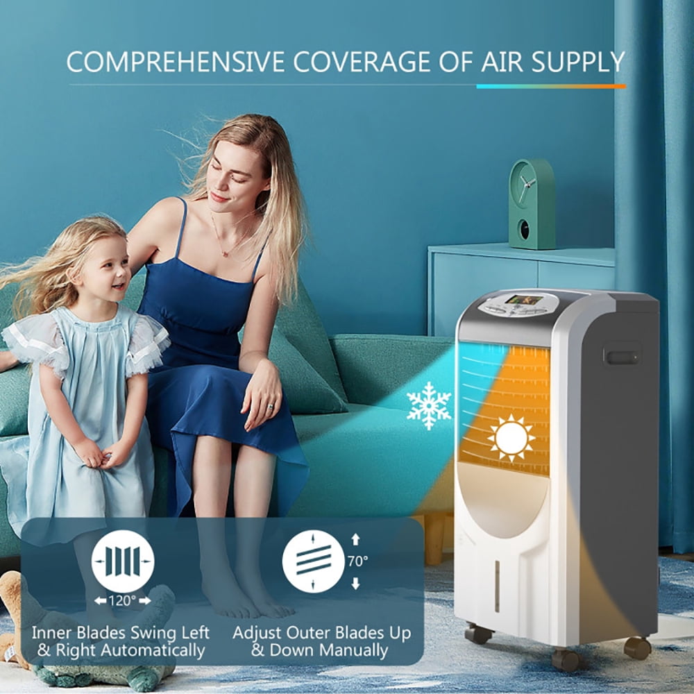 Spaco Portable Air Cooler Fan with Heater and Humidifier Function, Air Conditioners, Mist Cooling Fan, Portable Ac Units for Rooms, Bedroom, Office, RV and Camping