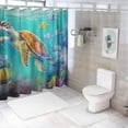 thumbnail image 7 of Orinice  Sea Turtle Shower Curtain Watercolor Turtle Ocean, Blue Ocean Bathroom Curtain Set with Hooks  69x72, 7 of 7