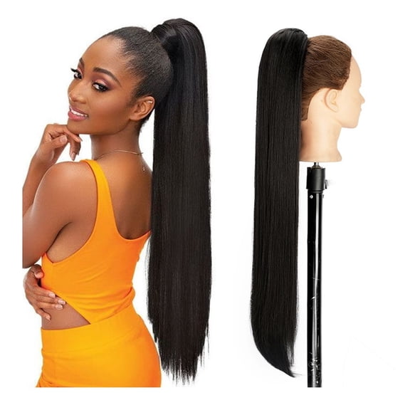 Long Straight Ponytail Hair Extensions for Women Drawstring Fake Hair Pony Tail Synthetic