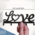 thumbnail image 2 of HELLOYOUNG Modern Love Metal Wall Plaque with Hooks - Laser-Cut Romantic Couples Key Holder for Entryway Decor and Organization, 2 of 5