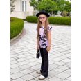 thumbnail image 4 of Arshiner Girls T Shirts Ruffle Short Sleeve Ruched Knot Side Tunic Blouse Summer Tee Tops, 4 of 6