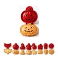 thumbnail image 2 of Halloween Mini Hand Pie Molds 1PC Pumpkin Ghost Cat Bat Witch Spider Skeleton Castle Shape Hand Pie Press Mold for Holiday Baking Cookies and Desserts (pumpkin), 2 of 7