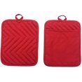 thumbnail image 6 of Pot Holders and Oven Mitts 7" X 9" Heat Resistant Cotton Pocket Pot holder Set Feature of Non Slip Kitchen Hot Pad Oven Mitts, 3-pack, Red, 6 of 14