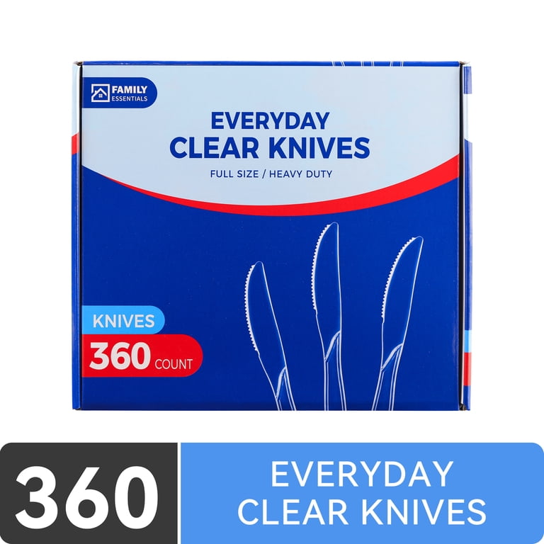 Family Essentials Premium Clear Plastic Knives, 360ct photo 1