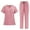 Pink, variant on SwiftWear Scrubs Set for Women Nurse Uniform Strechy Tops and Cargo Pants with Pockets Suit for Nurse Workwear Gray XXL