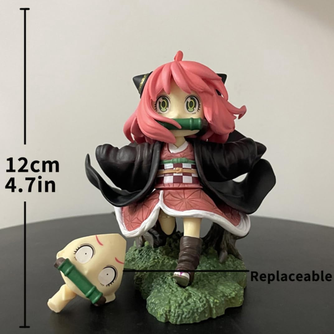 New Kamado Nezuko (Anya Forger Ver) Character Anime Model Statue Action Figures Desktop Ornament Popular Decorations Fan Souvenirs Creative Gift Collectable