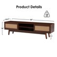 thumbnail image 6 of MAYEERTY Dark Walnut 65" Mid Century Modern TV Stand, Boho Media Console with Cable Management for Living Room, 6 of 7