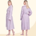 thumbnail image 4 of PAVILIA Womens Fleece Robe with Satin Trim, Plush Soft Long Spa Bathrobe, Cozy Shawl Collar Housecoat with Pockets (L/XL, Lavender Purple), 4 of 9