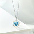 thumbnail image 4 of Gem Stone King 925 Silver and 10K Yellow Gold Swiss Blue Topaz and White Lab Grown Diamond Pendant Necklace for Women | 1.69 Cttw | Gemstone November Birthstone | Oval 6X4MM | With 18 inch Chain, 4 of 4
