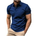 thumbnail image 4 of 2 Pack Golf Shirts for Men Short Sleeve Button Collared Athletic Workout T-Shirts Mens Casual Solid Pullover Breathable Baseball Tees Tops, 4 of 8