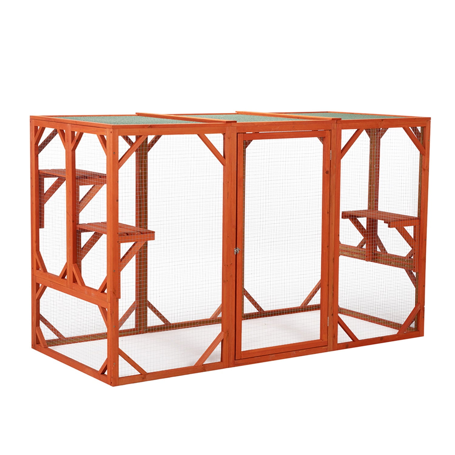 Pefilos 70" Pet Cages for Cats Kitty Enclosure with Door Rabbit Hutch, Cat House Cage with Platforms, Red Pefilos 70" Pet Cages for Cats Kitty Enclosure with Door Rabbit Hutch, Cat House Cage with Platforms, Red