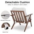 thumbnail image 3 of Okeysen Accent Chair Mid Century Modern Fabric Upholstered Armchair with Wood Frame Thick Cushions Adult for Living Room Bedroom, White, 3 of 7