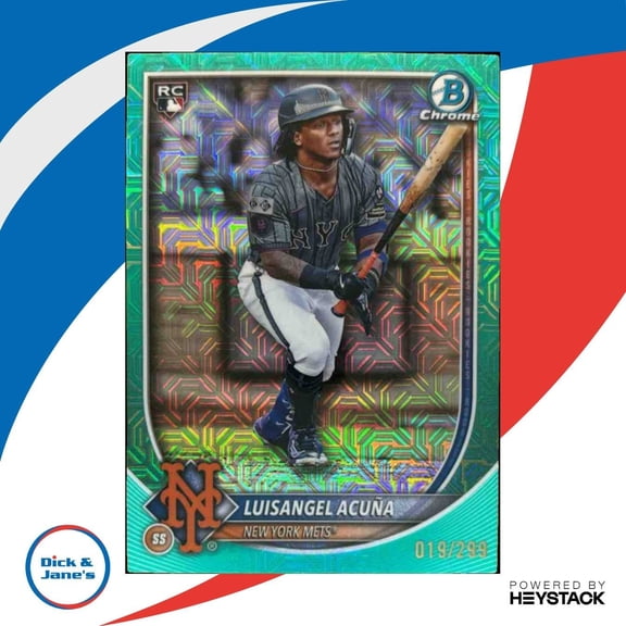 2025 Bowman Chrome Mega Box Luisangel Acuna Aqua Mojo /299 #32 RC New York Mets