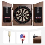 Brown Color And Simple Lines Dartboard, Classic Dartboard Cabinet, Dart Boards Set for Adults For Homes, Bedrooms, Bars, Clubs, Offices