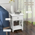 thumbnail image 4 of HOMCOM Side Table, Farmhouse End Table with Storage Drawer for Living Room, White, 4 of 8