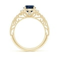 thumbnail image 2 of Angara Natural 1.6 Ct. Blue Sapphire with Diamond Vintage Inspired Ring in 14K Yellow Gold for Women (Ring Size: 3.5), 2 of 10