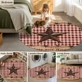 thumbnail image 6 of Country Star Farm Round Area Rug 4 FT, Non Slip Indoor Outdoor Rug, Farmhouse Plaid Texas Vintage Fruit Washable Soft Circular Carpet Non-Shedding Floor Mat for Coffee Table Nursery Foyer Balcony, 6 of 9