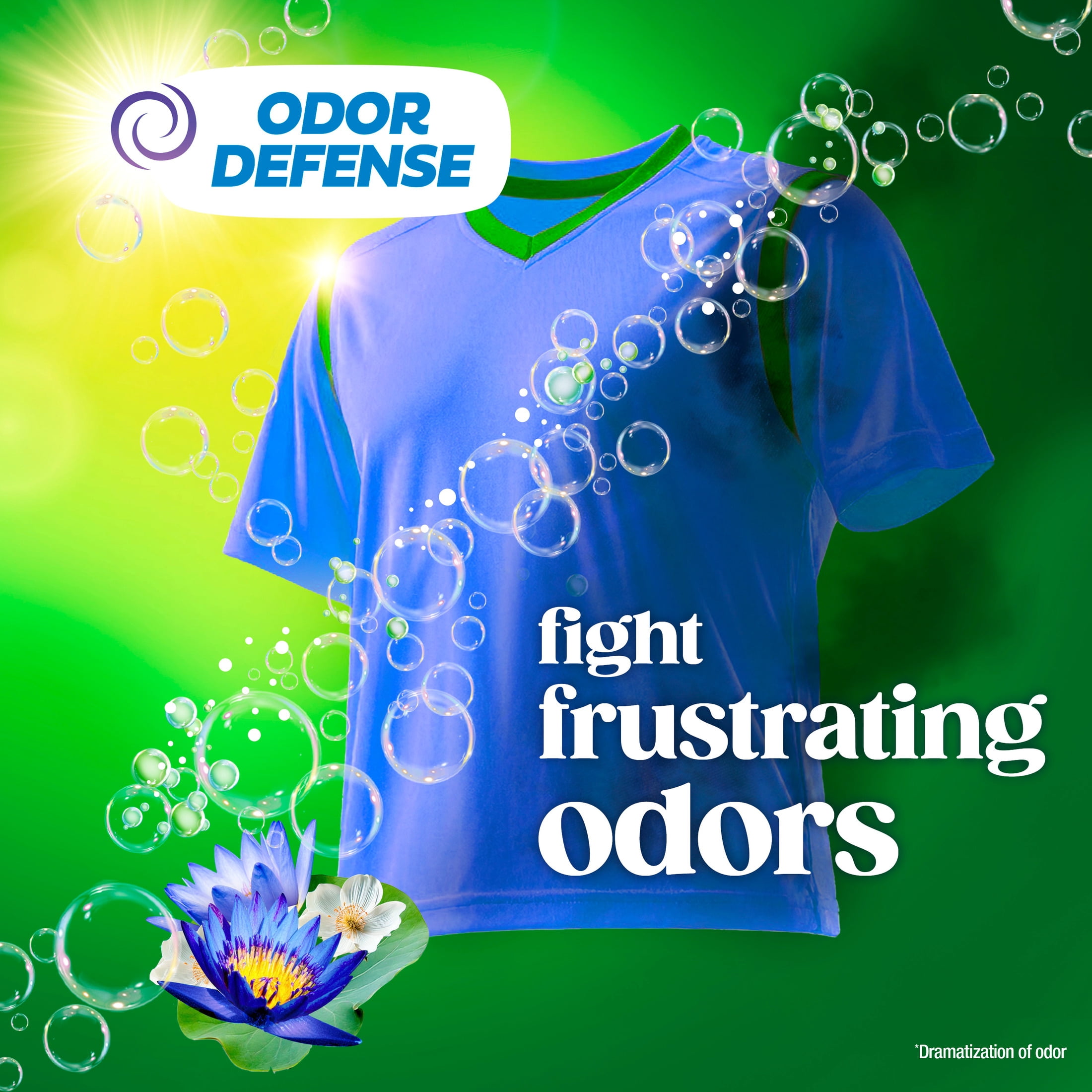 Gain Laundry Detergent Liquid, Now with Odor Defense, Waterfall Delight Scent, 177 fl oz, 134 Loads