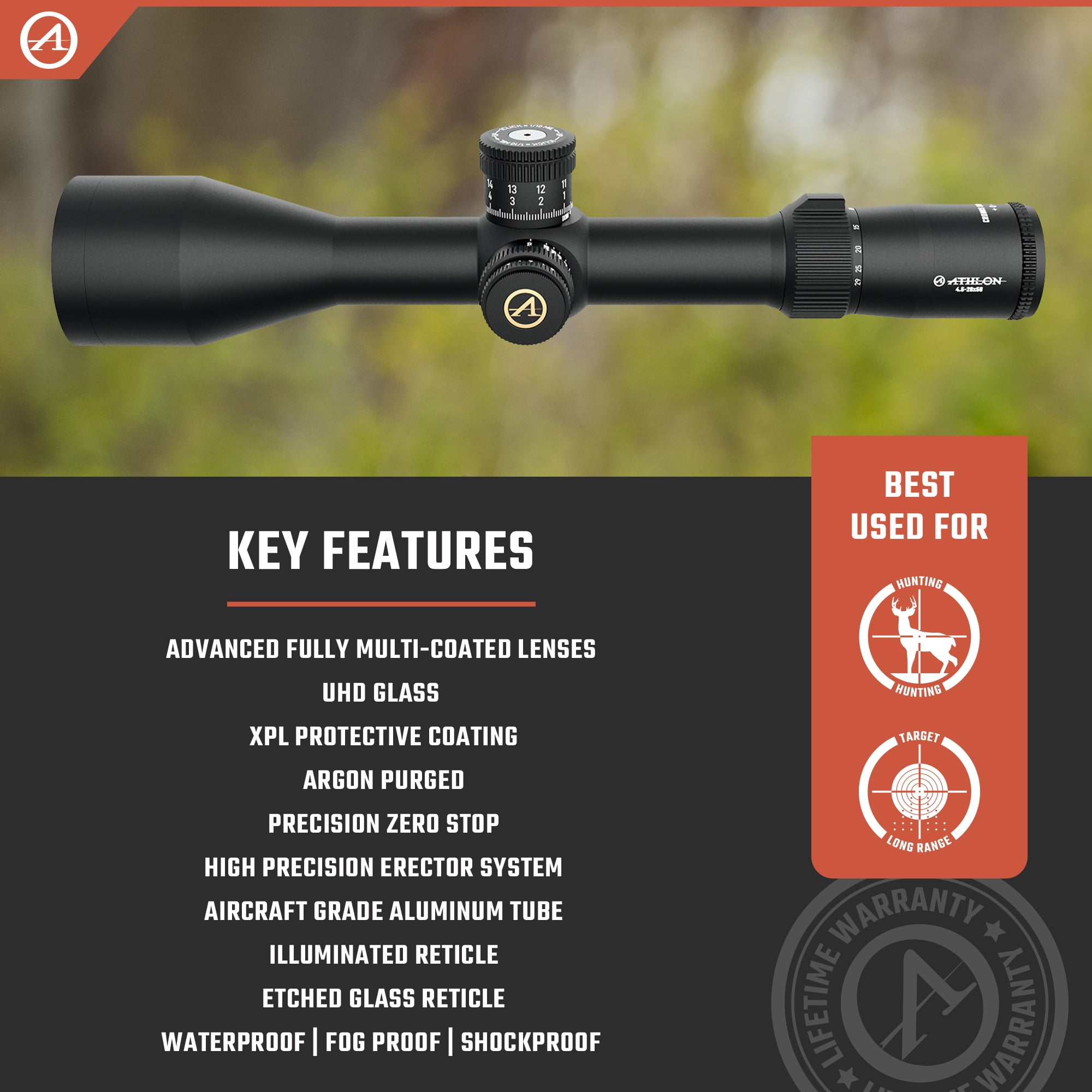 Athlon Optics Cronus BTR Gen 2 Rifle Scope 4.5-29x 56mm Illuminated APRS1 MIL Reticle Matte Black