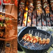 Royal Gourmet TS1601 Skewers for Grilling- 13 Long Flat BBQ Skewers with Push Bar- Shish Kabobs- Stainless Steel Skewer Sticks, 12 PCS