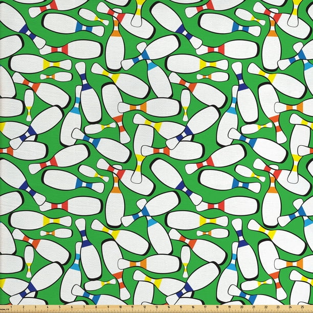 Bowling Fabric by The Yard, Skittles with Colorful Stripes Competitive