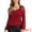 Dark Red, variant on Women's V Neck Long Sleeve Ruched Mesh Blouse Dressy Wrap Top M Black