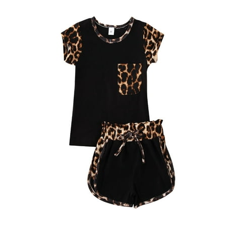 

Toddler Kids Baby Girls Clothes Short Sleeve T-shirt Top Shorts Summer Outfits