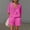 Hot Pink, variant on Women's Two-Piece Summer Plain Sleeveless V-Neck Top, Loose High Waist Shorts, Elegant Leisure Set, Lightweight Loungewear, Short Suit Wine L