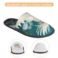 thumbnail image 3 of Balery Tropical Parrot Floral Artwork Pantuflas de Casa de Felpa Silenciosas con Diseño Estampado, Zapatillas Cómodas Antideslizantes de Algodón para Interior-Large, 3 of 8