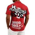 thumbnail image 5 of 2026 Soccer Cup Jersey for Men, Polo Collar Short Sleeve Country Flag & Ball Graphic Top - Moisture-Wicking Fan Tee for Stadium & Daily Outings Red XXXL, 5 of 5