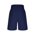thumbnail image 5 of yillto Womens Elastic Waist Shorts High Smock Waisted Wide Leg Loose Summer Beach Shorts with Pockets, 5 of 7