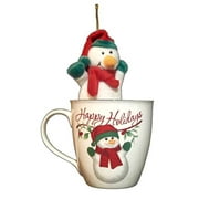 Pfaltzgraff Winterberry Mug Porcelain with Stuffed Snowman Ornament, 20 oz - 5184777
