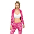 thumbnail image 6 of Victorious Women's Velour Velvet Tracksuit - Zipper Jacket and Sweatpants VL220 - Pink - 2X-Large, 6 of 7