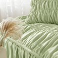 thumbnail image 3 of King Size Comforter Set Bedding Ruched Coral Comforter King Bed Set Boho Shabby Chic Comforter Fluffy Piece Ruffle Comforter Set with Pillow Girl Bedding Soft and Luxury, 3 of 7