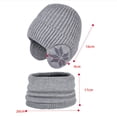 thumbnail image 3 of Conjunto de Bufanda y Gorro de Invierno Yinane para Niños Gris Oscuro, 3 of 8