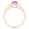 thumbnail image 4 of Clara Pucci 14K Rose Gold 1.8ct Pink Solitaire with Accents Ring for Women, 4 of 8
