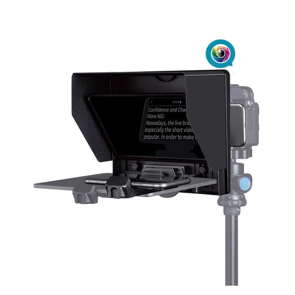 TP10 Teleprompter 10 Inch Phone Camera Collapsible Teleprompter Support Horizontal And Vertical Shooting ,Easy setup, Desktop controlled