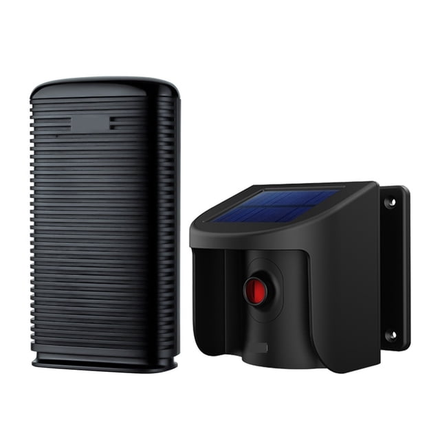 Driveway Alarm with Solar Powered PIR Motion Sensor Detector Waterproof for Outdoor Welcome Burglar Security Protection