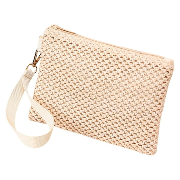Aellinatey Beach Essential Straw Clutch Bag Lightweight Wristlet Small Handbag for Women