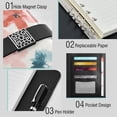 thumbnail image 4 of Leather Notebook with Pen Holder Writing Notepad Includes 100 Pages Lined Journal Coral and Teal Floral Pattern, 4 of 6