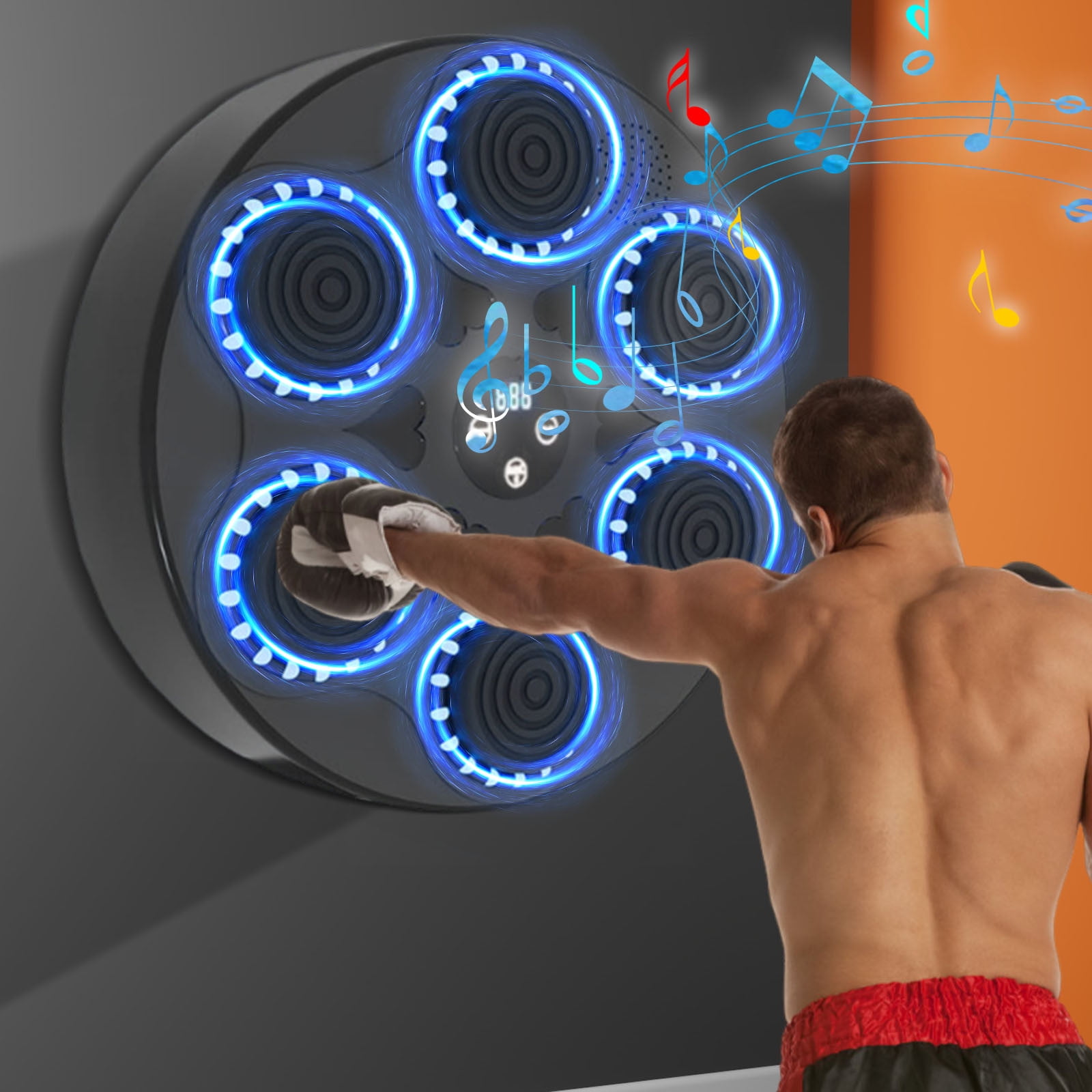 Music Boxing With Boxing Gloves Bluetooth Smart Boxing Kids Adult Wall Mounted Boxing Home Office Gym Boxing Workout Equipment