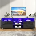 thumbnail image 6 of ChVans LED TV Stand for 70/75/80 inch, High Glass Modern Entertainment Center with LED Lights and Glossy Cabinets, 6 of 6