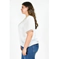 thumbnail image 2 of Blusa de Chifon Roman Fashion con Encaje Talla Extra 009 Blanco, 2 of 7