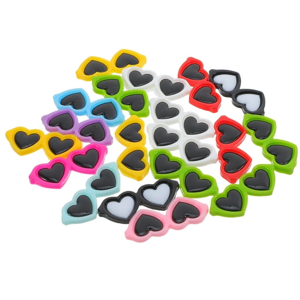 20pcs diy accesorios de la caja del teléfono corazón anteojos teléfono caja decoración resina artesanía teléfono caja adorno