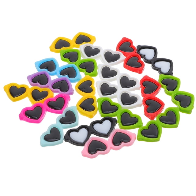 20pcs diy accesorios de la caja del teléfono corazón anteojos teléfono caja decoración resina artesanía teléfono caja adorno