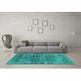 thumbnail image 3 of Ahgly Company Indoor Rectangle Oriental Turquoise Blue Industrial Area Rugs, 5' x 7', 3 of 4