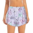 thumbnail image 4 of Lsque Purple Butterfly Printed Women's Running Shorts with Liner Pockets,Elastic Quick Dry Workout Athletic Gym Yoga Shorts,Womens High Waist Shorts-Medium, 4 of 9